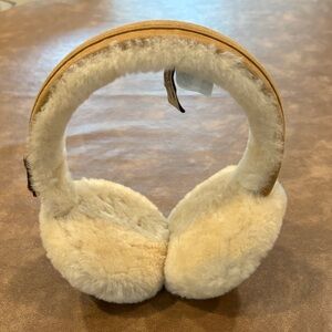 UGG Cream and Tan Shearling Earmuffs